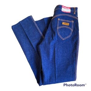 Gitano Deadstock Vintage High Rise Mom Jean Orange Stitching